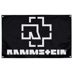 Флаг Rammstein (черный, белый логотип) sfc-007