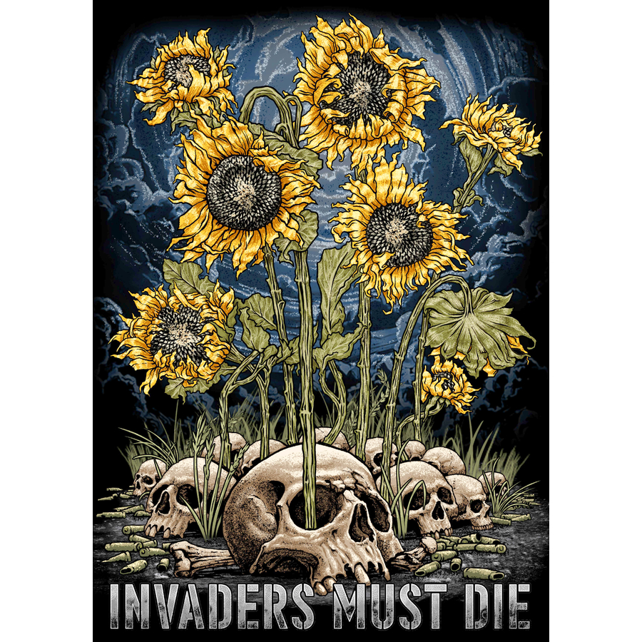 Плакат Invaders Must Die (Соняшники) - купить плакат с символикой Украины в  Киеве, цены в Украине - интернет-магазин Rockway