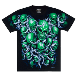 Футболка Green Skulls (светится в темноте)