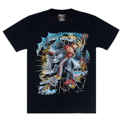 Футболка Two glamorous demon skulls (3D, світиться в темряві) (Rock Chang, 3D, Special Effects, The Absolute collections)