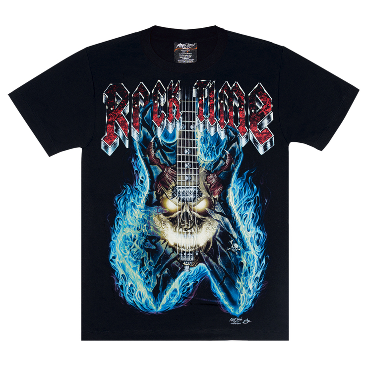 Футболка Rock Time (guitar with demon skull) (3D, светится в темноте) Футболка Rock Time (guitar with demon skull) (3D, светится в темноте)