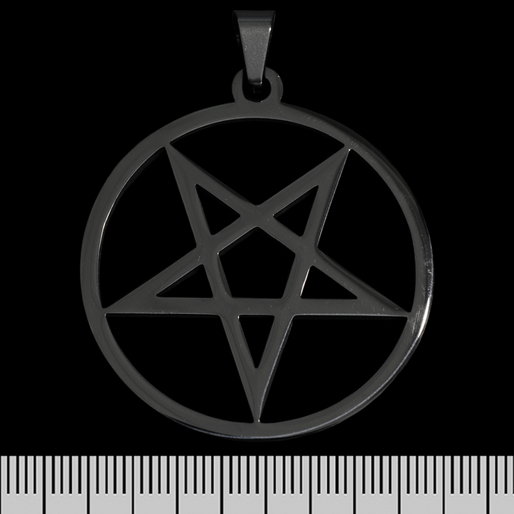 Кулон Перевернутая пентаграмма в кольце (большая, черная) (ptsb-181) Кулон Перевернутая пентаграмма в кольце (большая, черная) (ptsb-181)