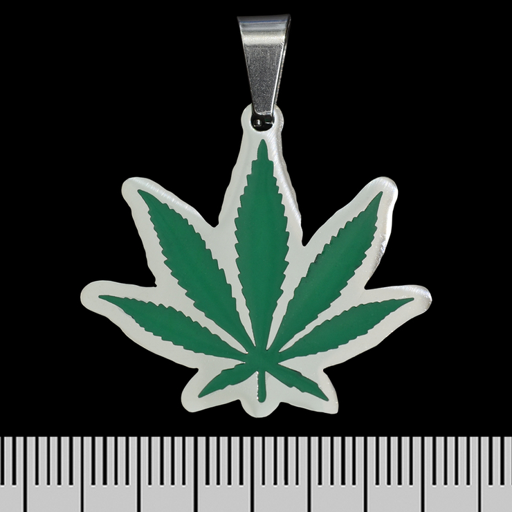 Кулон Cannabis (зеленый) фигурный (ptsb-185)