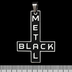 Кулон Перевернутый крест Black Metal, фигурный (ptsb-190)