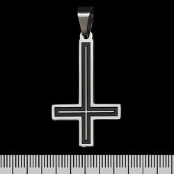 Кулон (ptsb-193) Перевернутий хрест чорний, фігурний Кулон (ptsb-193) Перевернутий хрест чорний, фігурний