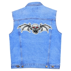 Нашивка термо (thps-082) Череп з крилами кажана наспинна