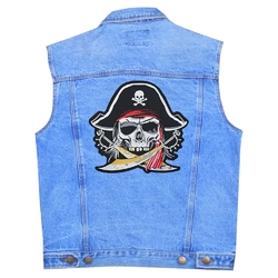 Нашивка термо (thps-096) Череп пірата з шаблями наспинна