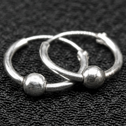 Серьга, кольцо с шариком (eas-136)