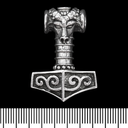 Кулон Молот Тора с головой барана (серебро, 925 проба) (sp-117)