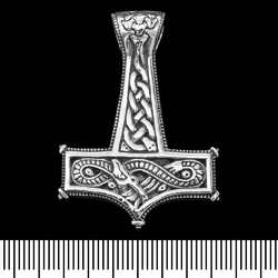 Кулон Молот Тора из Уроборос (серебро, 925 проба) (sp-122)