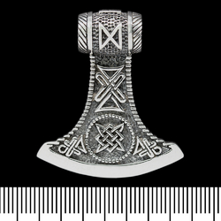 Кулон Топор Перуна со Звездой Сварога (серебро, 925 проба) (sp-125)