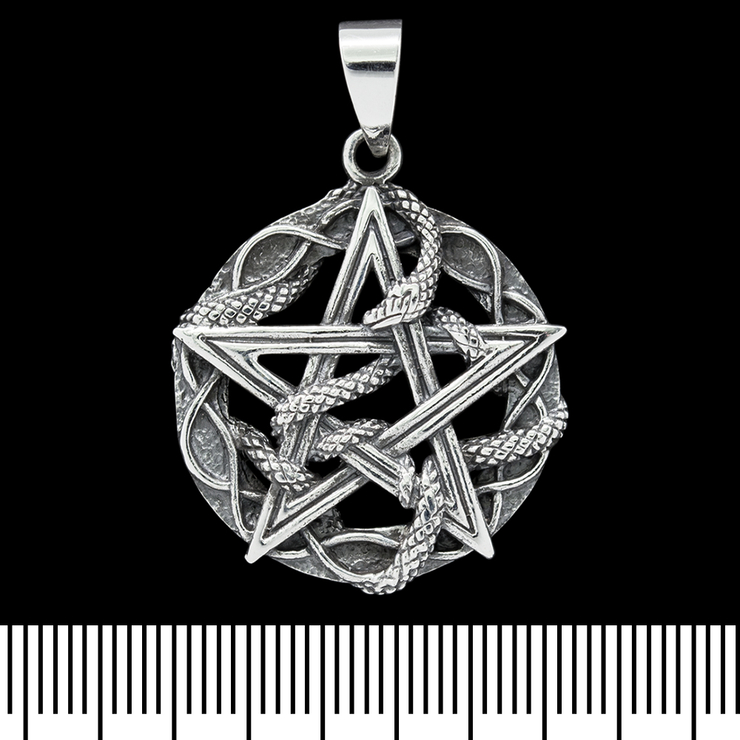 Кулон Пентаграма зі змією (срібло, 925 проба) (sp-137)