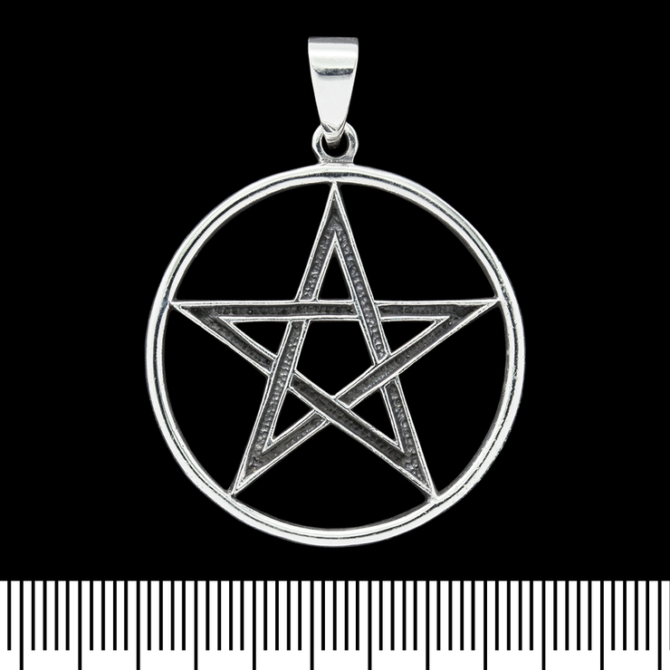 Кулон Пентаграмма в круге (серебро, 925 проба) (sp-143)