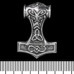 Кулон Молот Тора с трикветром и символом Бесконечности (серебро, 925 проба) (sp-150)