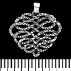 Кулон Уроборос, переплетенная змея (серебро, 925 проба) (sp-160)