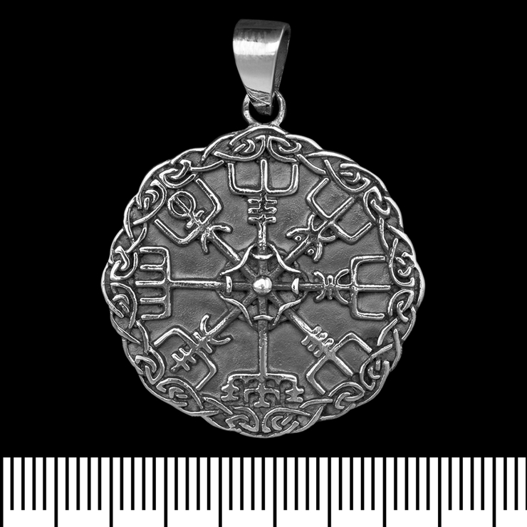 Кулон Vegvisir (рунический компас) в плетеном круге, фигурный (серебро, 925 проба) (sp-171) Кулон Vegvisir (рунический компас) в плетеном круге, фигурный (серебро, 925 проба) (sp-171)