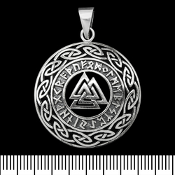 Кулон Валькнуты с футарком в плетеном узоре (серебро, 925 проба) (sp-193)
