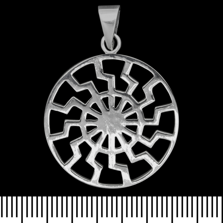 Кулон Черное Солнце (серебро, 925 проба) (sp-195)