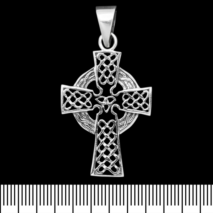 Кулон Кельтский крест (плетеный с Трикветром) (серебро, 925 проба) (sp-212)