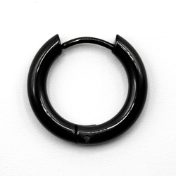 Серьга-кольцо (ea-109) хард-обманка (титан, черный, диаметр 12/18мм)
