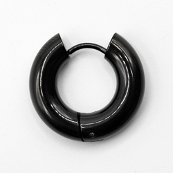 Серьга-кольцо (ea-111) хард-обманка утолщенная (титан, черный, диаметр 10/20мм)
