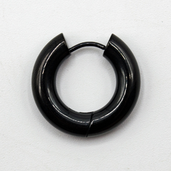 Серьга-кольцо (ea-112) хард-обманка утолщенная (титан, черный, диаметр 12/22мм)