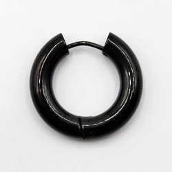 Серьга-кольцо (ea-113) хард-обманка утолщенная (титан, черный, диаметр 14/24мм)