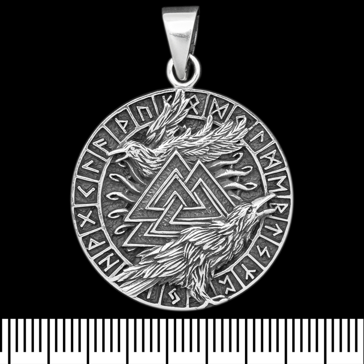 Кулон Валкнут з воронами Одіна у футарку (срібло, 925 проба) (sp-217) Кулон Валкнут з воронами Одіна у футарку (срібло, 925 проба) (sp-217)