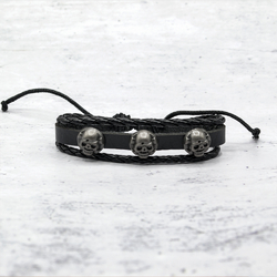 Браслет BEL-202 Три черепи в стилі стимпанк Браслет BEL-202 Три черепи в стилі стимпанк