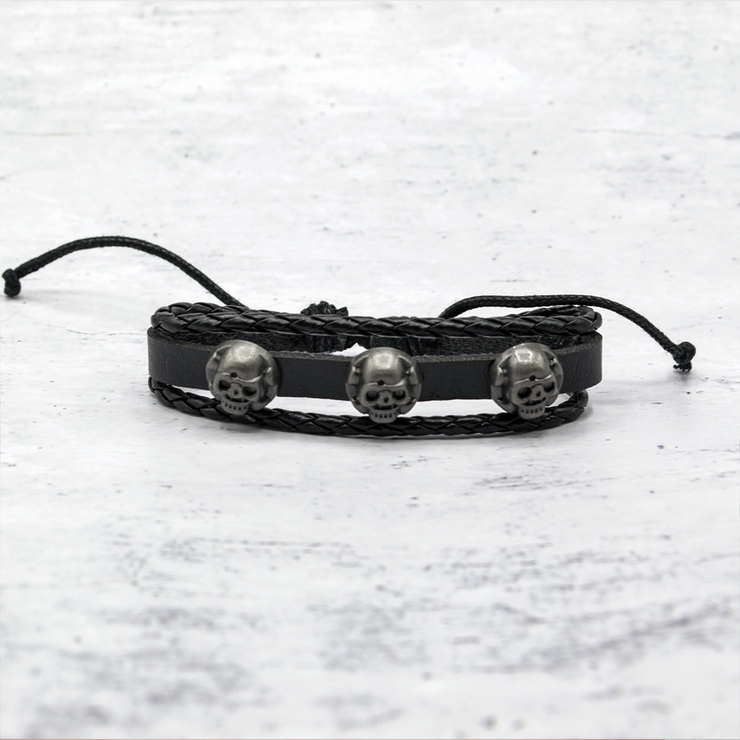 Браслет Три черепи в стилі стимпанк BEL-202 Браслет Три черепи в стилі стимпанк BEL-202