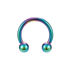 Підкова, кульки (мед. сталь, хамелеон) cir-047