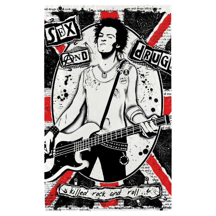 Прапор Sex Pistols (Sid Vicious) настінний sfc-048 Прапор Sex Pistols (Sid Vicious) настінний sfc-048