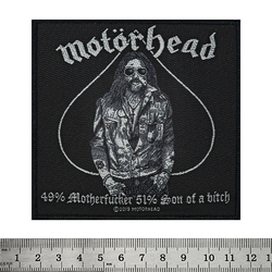 Нашивка тканая Motorhead - 49% Motherfucker 51% Son of a bitch (ofp-008)