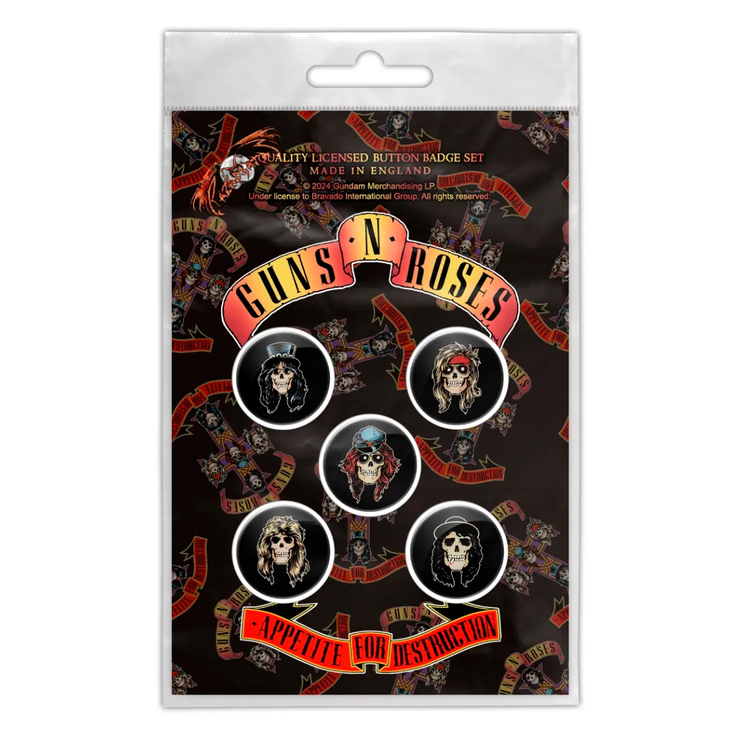 Подарочный набор значков GUNS N` ROSES - APPETITE FOR DESTRUCTION (iol-008)