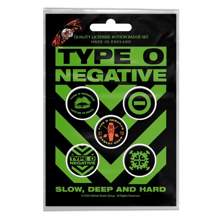 Подарочный набор значков TYPE O NEGATIVE - SLOW, DEEP & HARD (iol-018) Подарочный набор значков TYPE O NEGATIVE - SLOW, DEEP & HARD (iol-018)