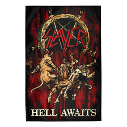 Флаг (текстильный постер) SLAYER - HELL AWAITS (fol-019)