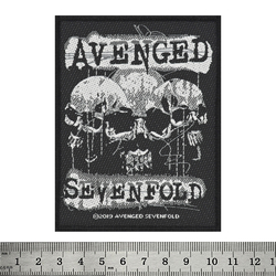 Нашивка тканая AVENGED SEVENFOLD - 3 SKULLS (ofp-035)
