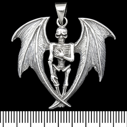 Кулон Скелет с крыльями (серебро, 925 проба) (sp-220)