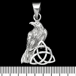 Кулон Ворон с трикветром (серебро, 925 проба) (sp-222)