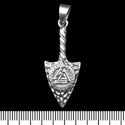 Кулон Наконечник стрелы с валькнутом (серебро, 925 проба) (sp-227)