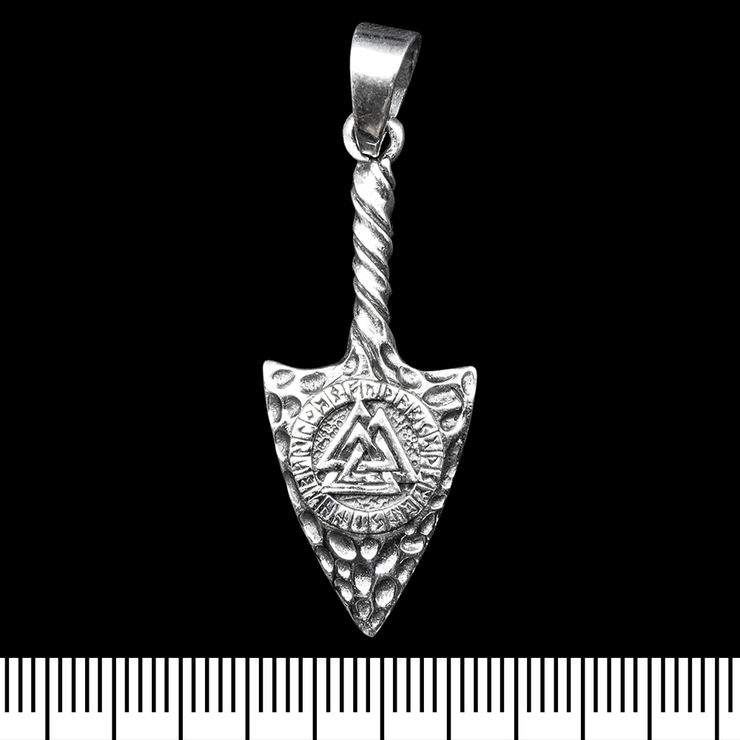 Кулон Наконечник стрелы с валькнутом (серебро, 925 проба) (sp-227) Кулон Наконечник стрелы с валькнутом (серебро, 925 проба) (sp-227)