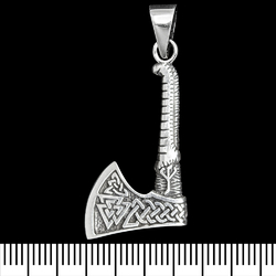Кулон Топор с валькнутом (серебро, 925 проба) (sp-232)