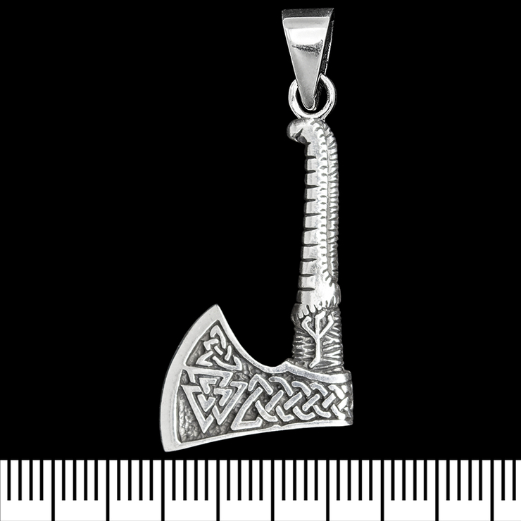 Кулон Топор с валькнутом (серебро, 925 проба) (sp-232) Кулон Топор с валькнутом (серебро, 925 проба) (sp-232)