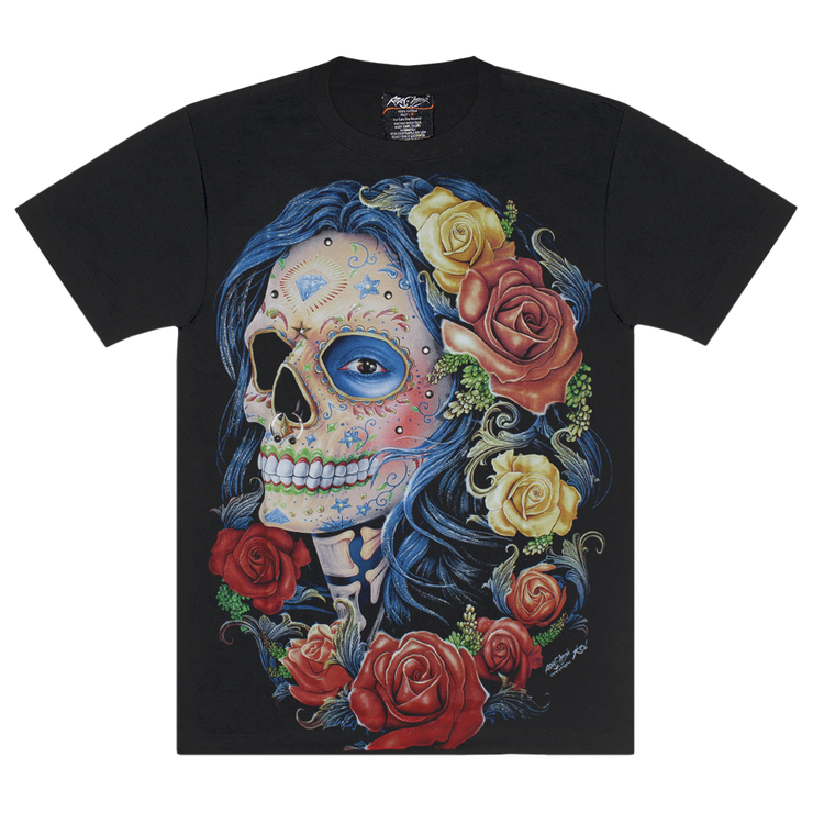 Футболка Muerte and Roses (blue hair) (3D, светится в темноте) Футболка Muerte and Roses (blue hair) (3D, светится в темноте)