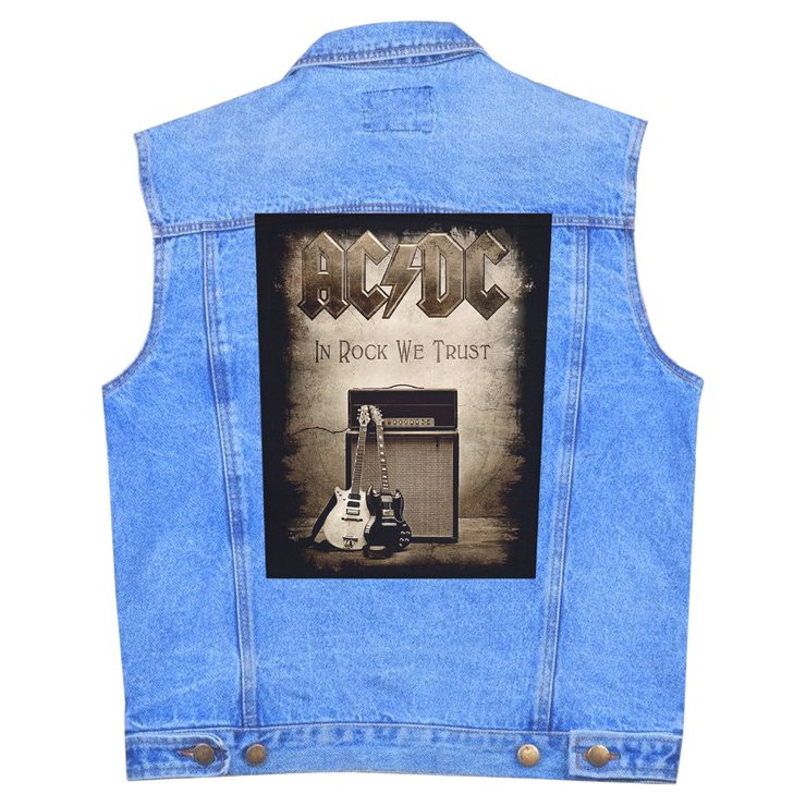 Нашивка наспинная катаная AC/DC - IN ROCK WE TRUST (olbp-024)