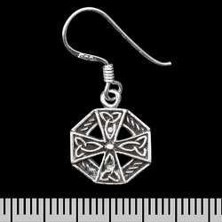 (ehs-030) Сережка-гачок Кельтський хрест (срібло, 925 проба)