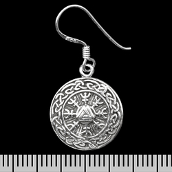 (ehs-031) Сережка-гачок Aegishjalmur - шолом жаху (срібло, 925 проба) (ehs-031) Сережка-гачок Aegishjalmur - шолом жаху (срібло, 925 проба)