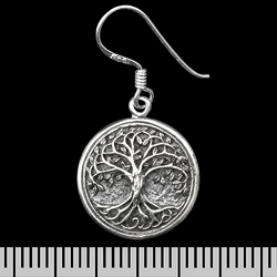(ehs-034) Сережка-гачок Дерево Життя (срібло, 925 проба) (ehs-034) Сережка-гачок Дерево Життя (срібло, 925 проба)