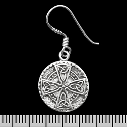 (ehs-037) Сережка-гачок Кельтський хрест у колі (срібло, 925 проба)