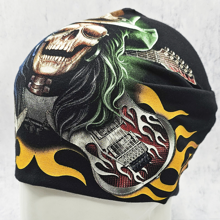 Шапка Череп в шляпе (гитары крест-накрест в пламени) (hth-001) Шапка Череп в шляпе (гитары крест-накрест в пламени) (hth-001)